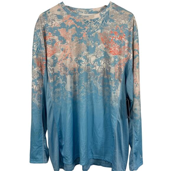 Huk Icon x Tide Change Fade Long Sleeve UPF 50 Blue Horizon NWT Mens sz XXL - Picture 1 of 15